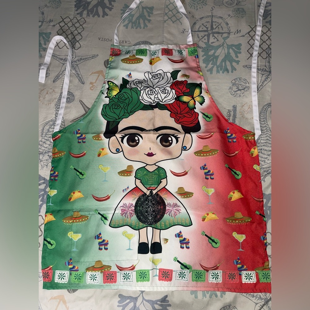 Colorful Apron with Frida Kahlo Design